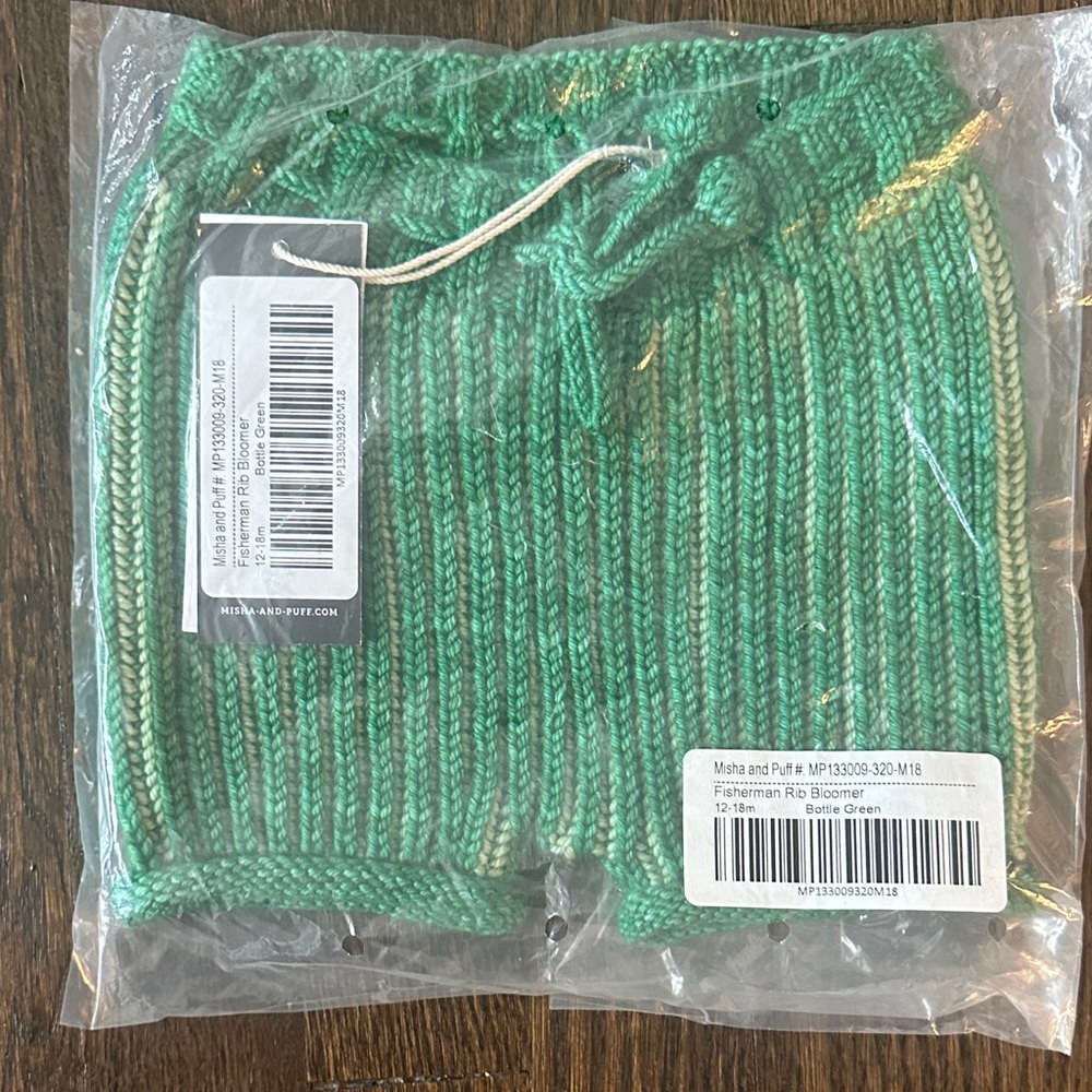 Misha And Puff Green Knit Bloomers